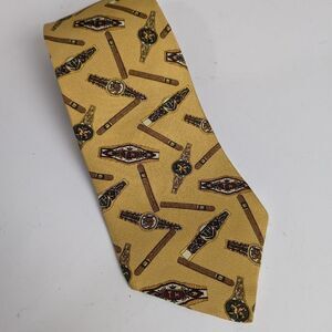 Vintage Tommy Hilfiger Cigar Print Silk neck tie